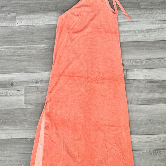 Vintage Orange Terry Cloth Maxi Dress Swimsuit Coverup - Picture 3 of 6